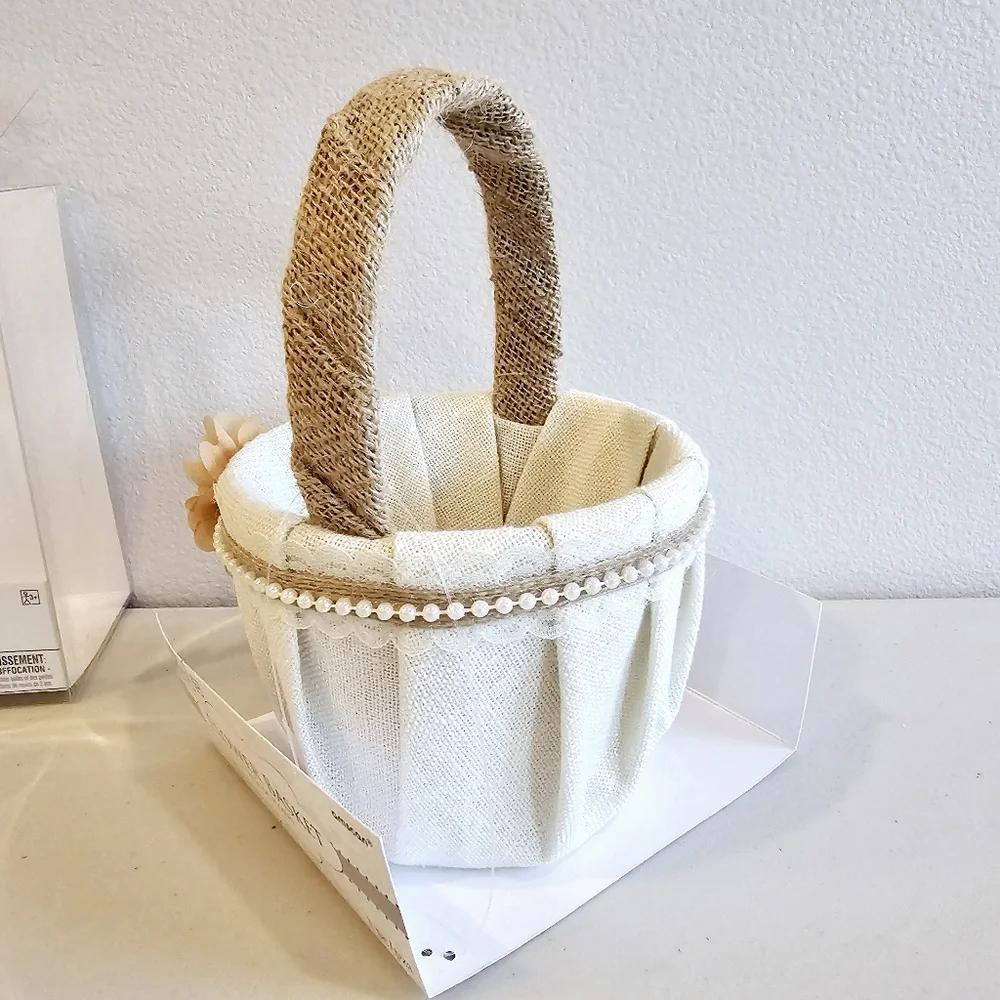 Wedding Flower Girl Basket and Ring Bearer Pillow Rustic